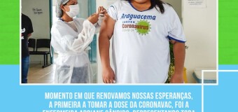 22.01.2021 Ações Covid-19/ Prefeito de Araguacema acompanha início da vacinação contra covid-19